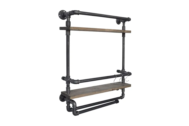 Evila Væghylde Rør / træ, Træ / sort