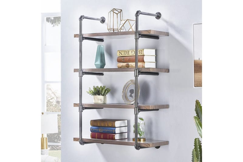 Evila Væghylde Rør / træ - Træ / sort - Opbevaring - Hylder & Reoler - Væghylde & vægreol