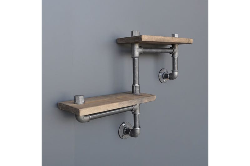 Evila Væghylde Rør / træ - Træ / sort - Opbevaring - Hylder & Reoler - Væghylde & vægreol