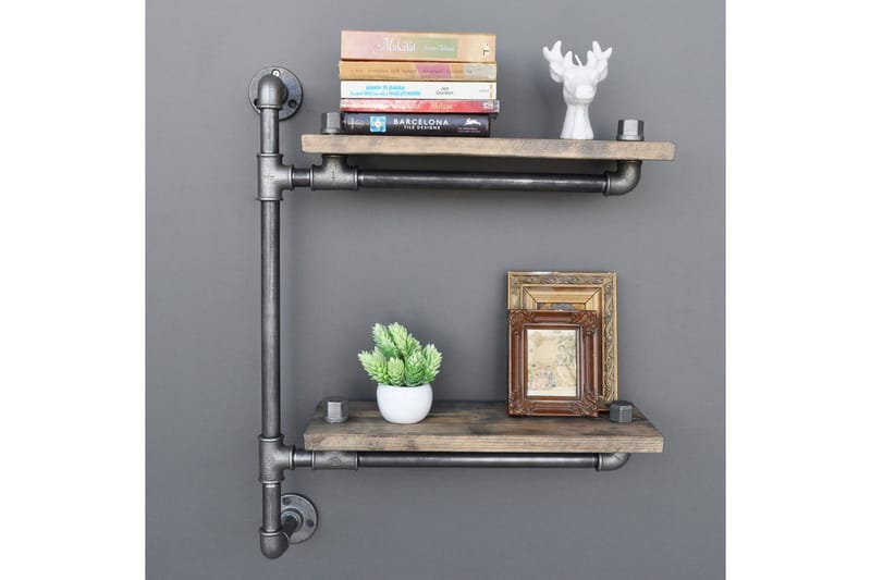 Evila Væghylde Rør / træ - Træ / sort - Opbevaring - Hylder & Reoler - Væghylde & vægreol