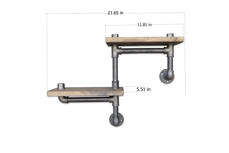 Evila Væghylde Rør / træ - Træ / sort - Opbevaring - Hylder & Reoler - Væghylde & vægreol