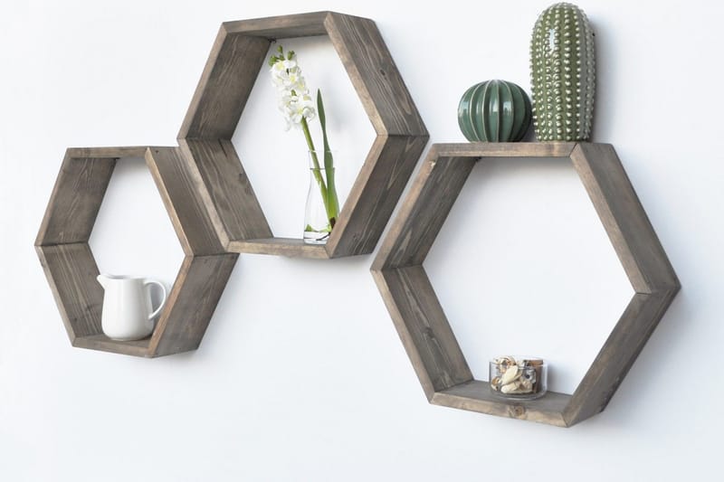 Evila Væghylde sekskant - Træ - Opbevaring - Hylder & Reoler - Væghylde & vægreol