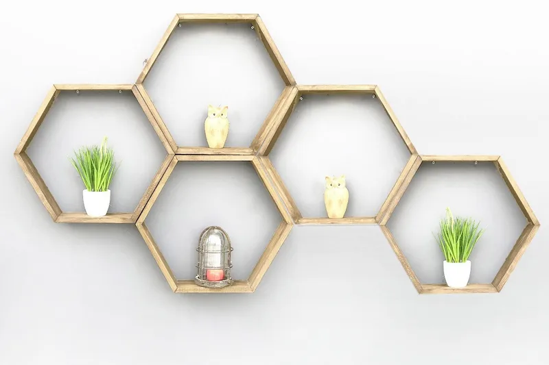 Evila Væghylde sekskant - Træ - Opbevaring - Hylder & Reoler - Væghylde & vægreol