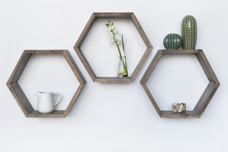 Evila Væghylde sekskant - Træ - Opbevaring - Hylder & Reoler - Væghylde & vægreol