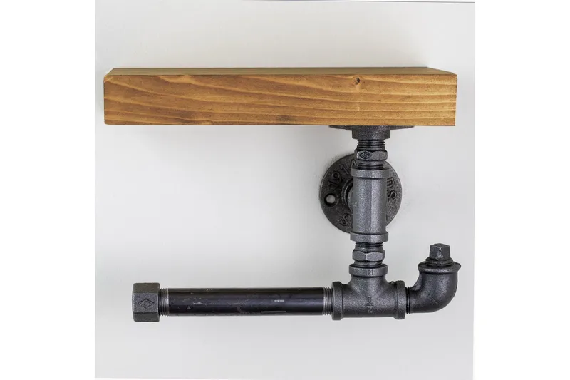 Evila væghylde - Træ / sort - Hus & renovering - Køkken & bad - Badeværelse - Badeværelsestilbehør - Toiletrulleholder