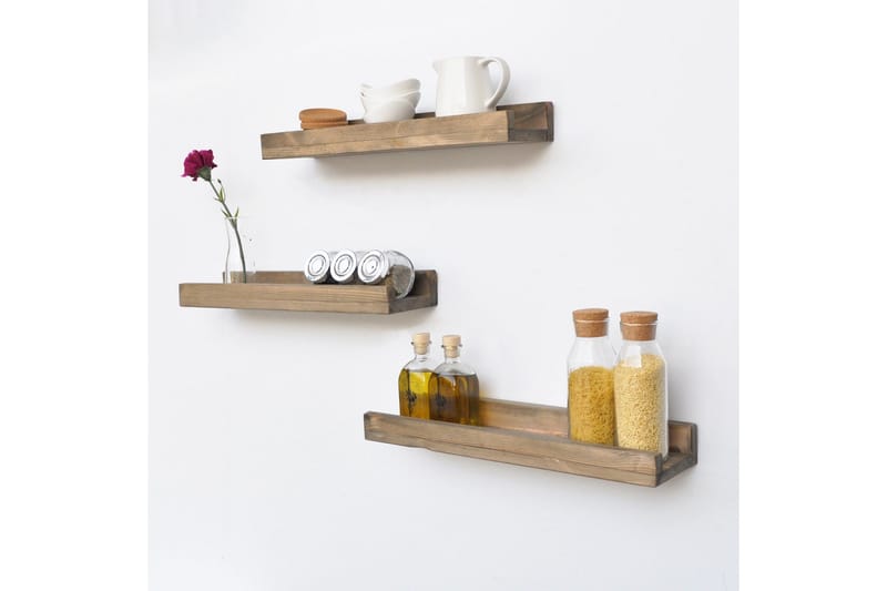 Evila Væghylder sæt af 3 - Træ - Opbevaring - Hylder & Reoler - Væghylde & vægreol