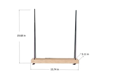 Evila Vægreol med Reb 40 cm i Træ med Egeudseende - Beige - Opbevaring - Hylder & Reoler - Væghylde & vægreol