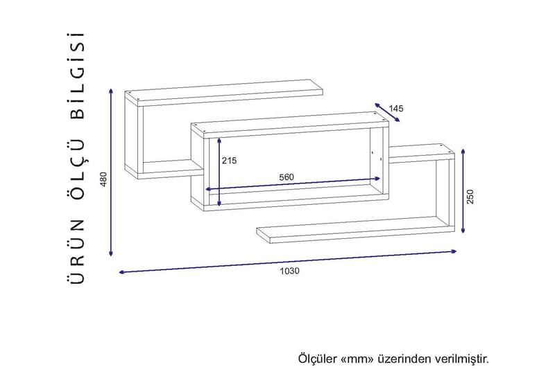 Furny Home Væghylde 103 cm - Hvid - Opbevaring - Hylder & Reoler - Væghylde & vægreol