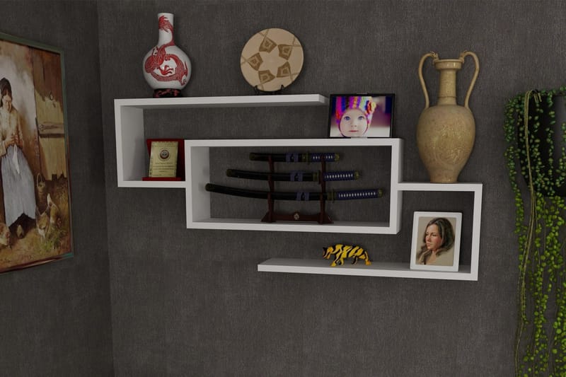 Furny Home Væghylde 103 cm - Hvid - Opbevaring - Hylder & Reoler - Væghylde & vægreol