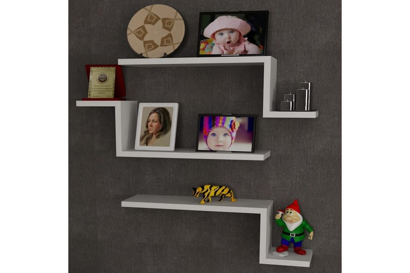 Furny Home Væghylde 58 cm - Hvid - Opbevaring - Hylder & Reoler - Væghylde & vægreol