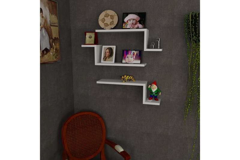 Furny Home Væghylde 58 cm - Hvid - Opbevaring - Hylder & Reoler - Væghylde & vægreol