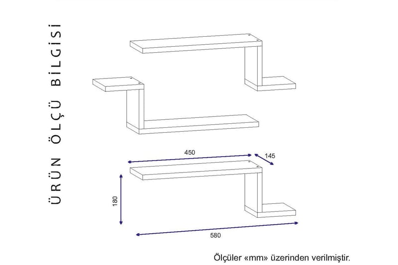Furny Home Væghylde 58 cm - Hvid - Opbevaring - Hylder & Reoler - Væghylde & vægreol