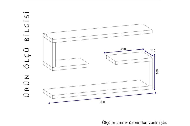 Furny Home Væghylde 60 cm - Hvid - Opbevaring - Hylder & Reoler - Væghylde & vægreol
