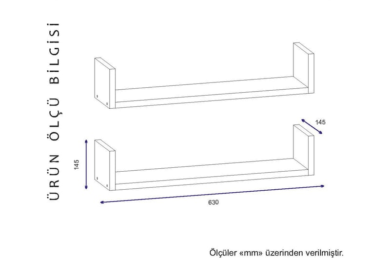 Furny Home Væghylde 63 cm - Hvid - Opbevaring - Hylder & Reoler - Væghylde & vægreol