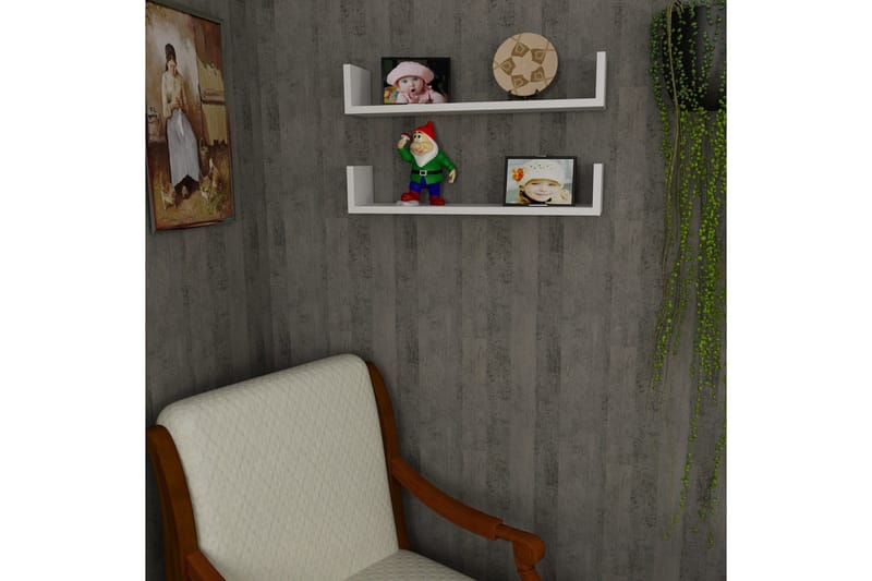 Furny Home Væghylde 63 cm - Hvid - Opbevaring - Hylder & Reoler - Væghylde & vægreol