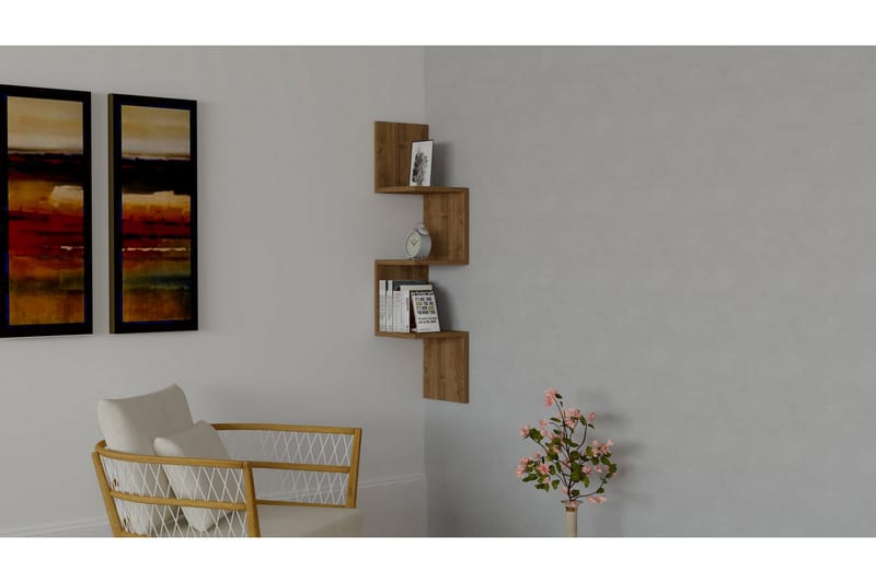 Gersby Væghylde 25 cm, Brun