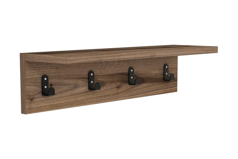 Gersby Væghylde 60 cm - Brun - Opbevaring - Tøjopbevaring - Knagerækker - Knager