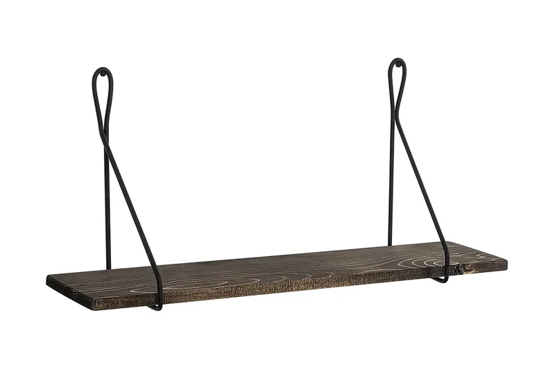 Gokse Hylde 15x60 cm, Sort / valnød