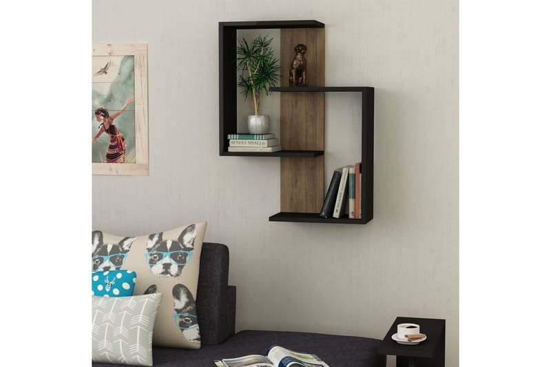 Homitis væghylde - Grå / mørk eg - Opbevaring - Hylder & Reoler - Væghylde & vægreol