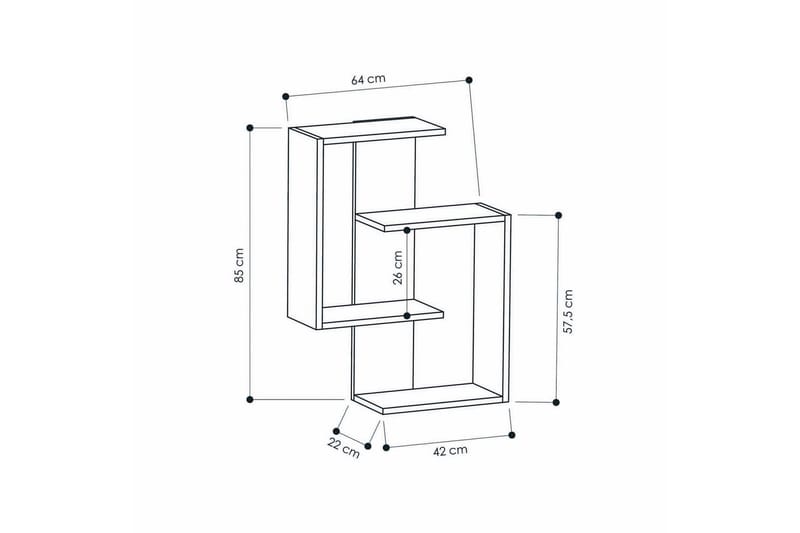 Homitis væghylde - Grå / mørk eg - Opbevaring - Hylder & Reoler - Væghylde & vægreol