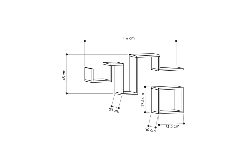 Homitis væghylde - Mørkegrå - Opbevaring - Hylder & Reoler - Væghylde & vægreol