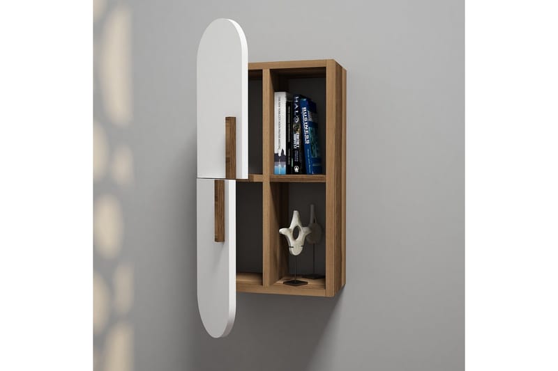 Hovdane Væghylde 35 cm - Brun / hvid - Opbevaring - Hylder & Reoler - Væghylde & vægreol