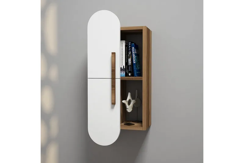 Hovdane Væghylde 35 cm - Brun / hvid - Opbevaring - Hylder & Reoler - Væghylde & vægreol