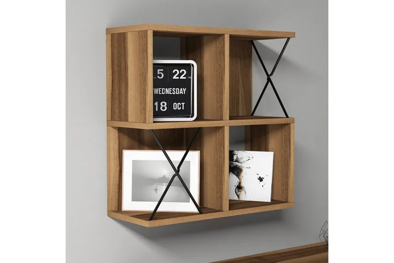 Hovdane Væghylde 60 cm - Brun / sort - Opbevaring - Hylder & Reoler - Væghylde & vægreol