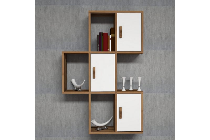 Hovdane Væghylde 75 cm - Brun / hvid - Opbevaring - Hylder & Reoler - Væghylde & vægreol