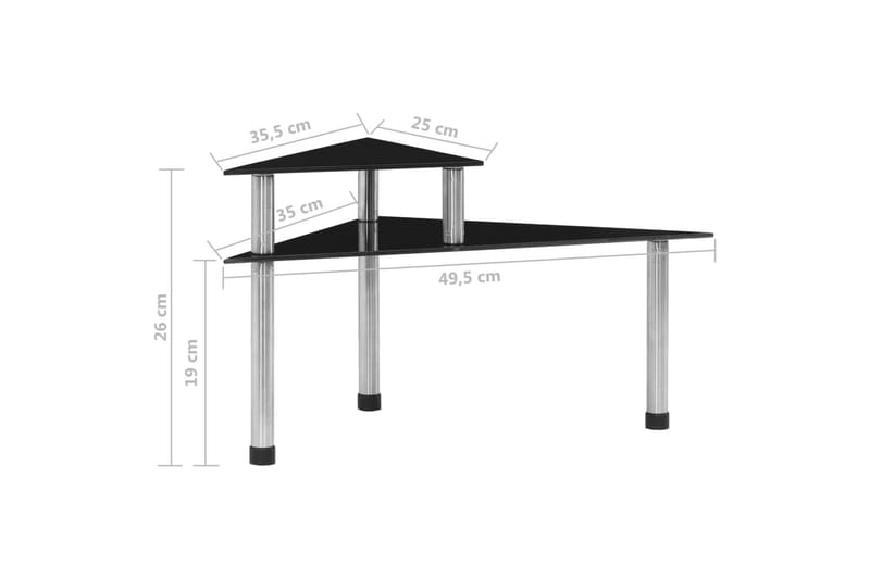 Køkkenreol 49,5x35x26 cm hærdet glas sort - Sort - Væghylde & vægreol