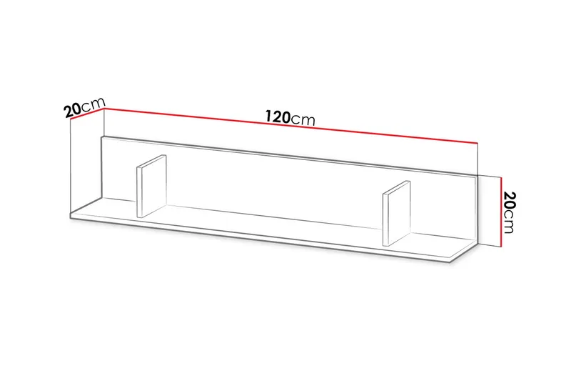 Klacksberg Væghylde 120x20x20 cm - Opbevaring - Hylder & Reoler - Væghylde & vægreol