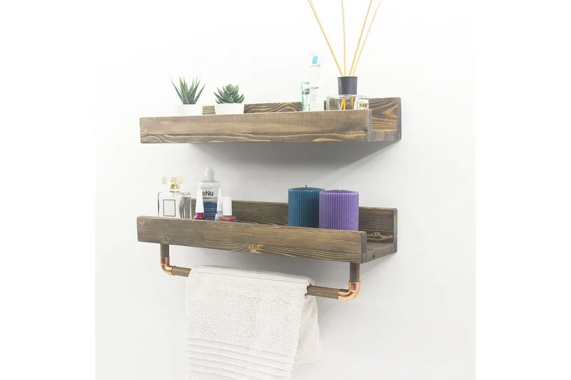 Leiasia Væghylde 50 cm - Valnød - Opbevaring - Hylder & Reoler - Væghylde & vægreol