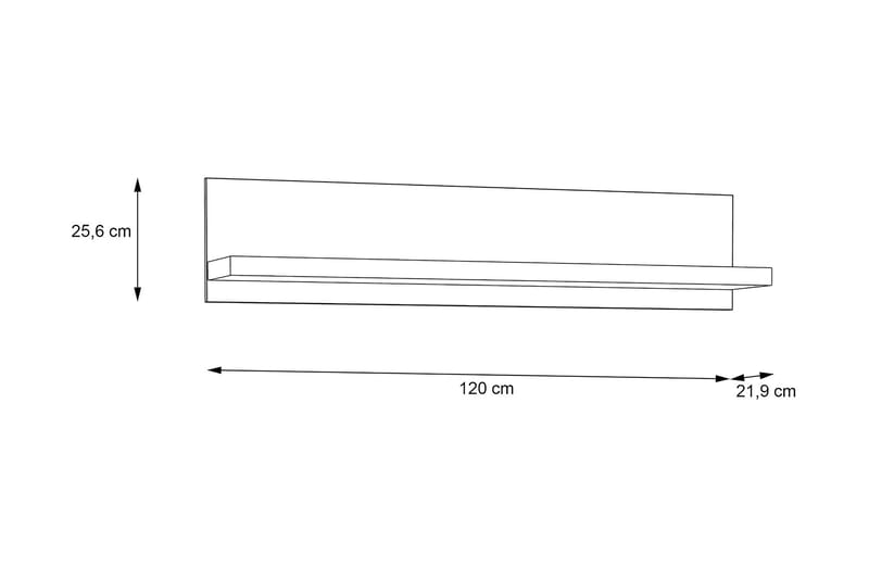 Loannia Væghylde 22x120 cm - Brun - Væghylde & vægreol