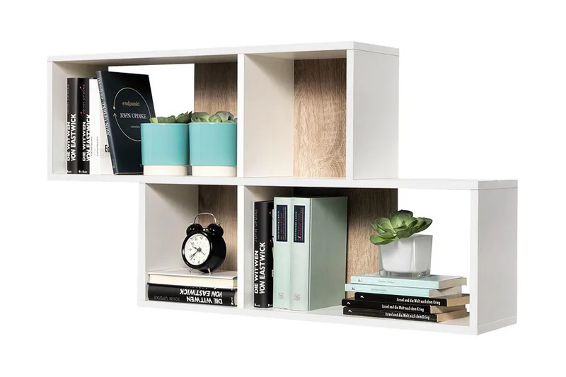 Matisse Væghylde 100 cm - Hvid/Eg - Opbevaring - Hylder & Reoler - Væghylde & vægreol