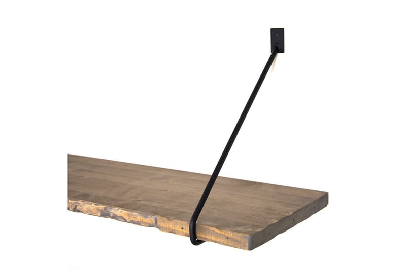 Mcgar Væghylde 60 cm - Valnød/Sort - Opbevaring - Hylder & Reoler - Væghylde & vægreol