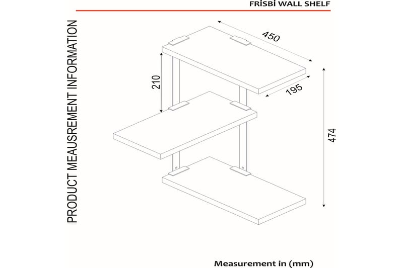 Mohed Væghylde 45 cm - Brun / sort - Opbevaring - Hylder & Reoler - Væghylde & vægreol
