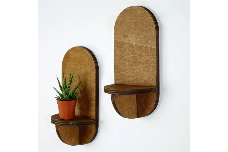 Nagaji Væghylde 13 cm, Valnød finér