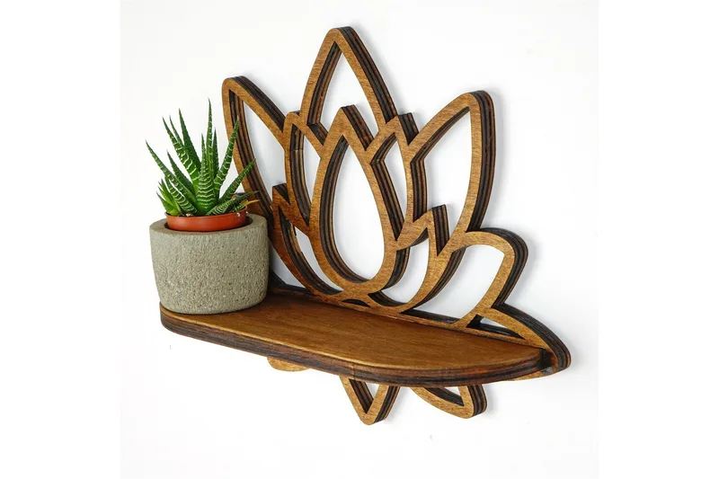 Nagaji Væghylde 33 cm, Valnød finér