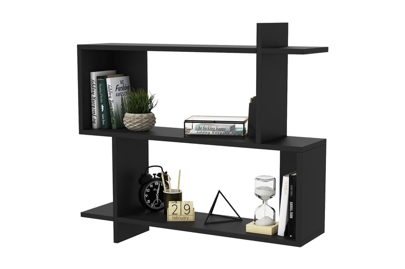 Nanakuni Vægreol 90x22 cm 3 Hylder - Sort - Opbevaring - Hylder & Reoler - Væghylde & vægreol