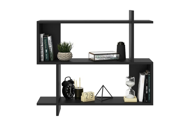 Nanakuni Vægreol 90x22 cm 3 Hylder - Sort - Opbevaring - Hylder & Reoler - Væghylde & vægreol