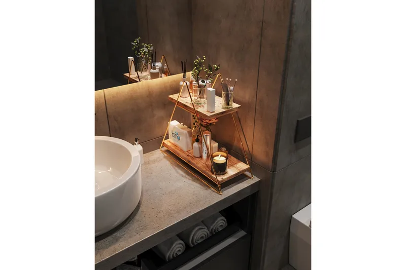 Naomasa Væghylde 38 cm, Brun/Guld