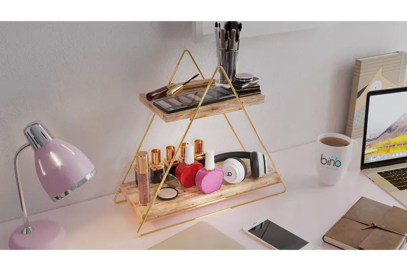 Naomasa Væghylde 38 cm - Brun/Guld - Opbevaring - Hylder & Reoler - Væghylde & vægreol