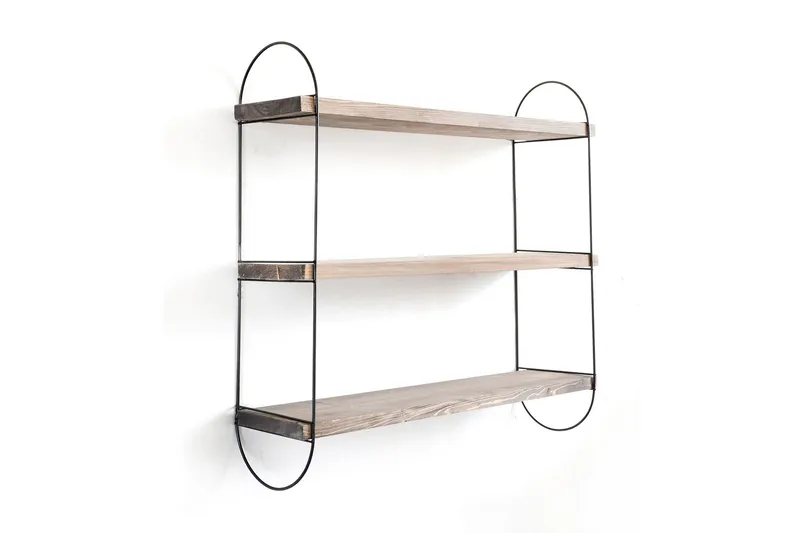 Nealhouse Væghylde 60 cm, Valnød/Sort