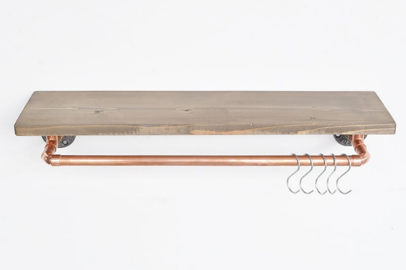 Niemela Væghylde 60 cm - Valnød/Roséguld - Opbevaring - Hylder & Reoler - Væghylde & vægreol