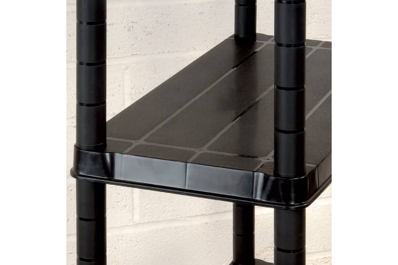 opbevaringsreol 4 hylder 122x30,5x130 cm plastik sort - Sort - Opbevaring - Hylder & Reoler - Væghylde & vægreol