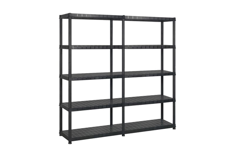 opbevaringsreol 5 hylder 170x40x185 cm plastik sort - Sort - Opbevaring - Hylder & Reoler - Væghylde & vægreol