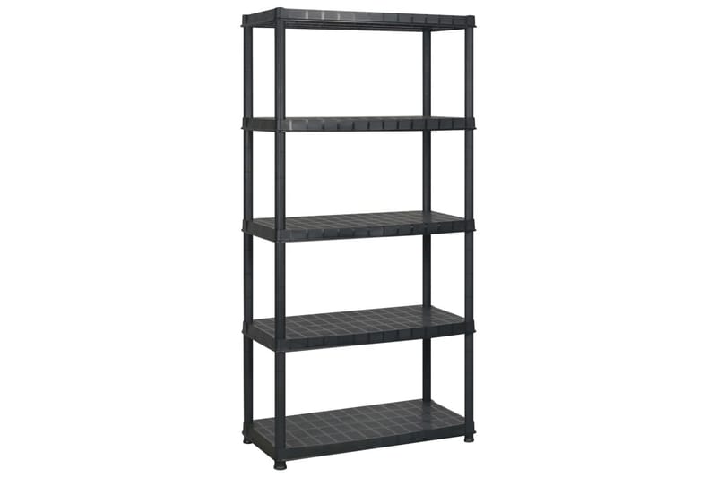 opbevaringsreol 5 hylder 183x45,7x185 cm plastik sort - Sort - Opbevaring - Hylder & Reoler - Væghylde & vægreol