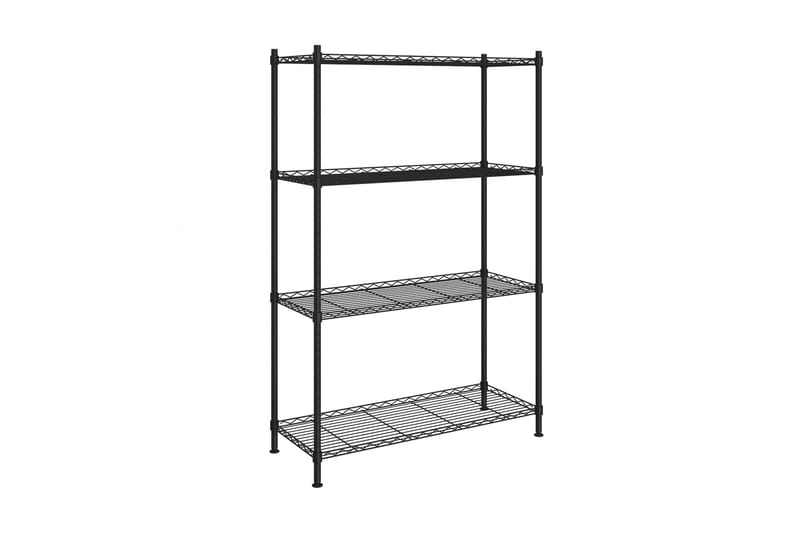 Opbevaringsstativ med 4 hylder 90x35x137 cm 200 kg sort - Sort - Opbevaring - Hylder & Reoler - Væghylde & vægreol