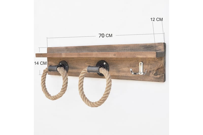 Pukkuri Opbevaringsmøbler 60 cm - Brun - Opbevaring - Tøjopbevaring - Knagerækker - Knager