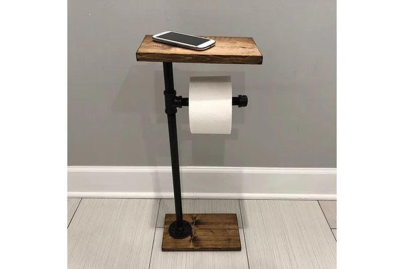 Pukkuri Papirsholder 30 cm - Brun / sort - Hus & renovering - Køkken & bad - Badeværelse - Badeværelsestilbehør - Toiletrulleholder